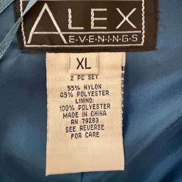 ALEX EVENINGS TWINSET BLUE JACKET & SHELL SET SIZE XL ONE BUTTON - Picture 9 of 10